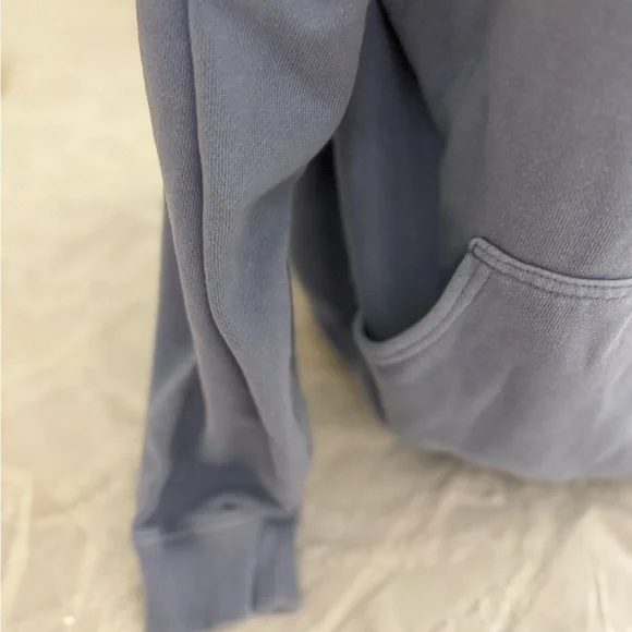 Aerie Blue Hoodie with Cream Drawstrings - Picture 4 of 10